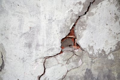 Crack on a wall of an old building